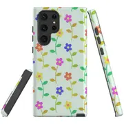 For Samsung Galaxy S22 Ultra Case, Armour Cover, Colourful Flowers