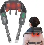 Cordless Massager for Pain Relief Deep Tissue, Shiatsu Neck Back Massager for Pain Relief, 3 Heating Areas & Adjustable Straps, Gifts for Him/Her