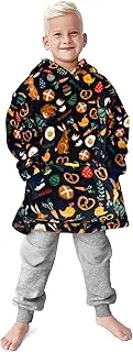 [Gifts Treat] Oversized Children's Hoodie Girls Hoodie Boys Sherpa Sweatshirt Blanket Plush Hood Soft Warm Cuddly Pullover for Children Teenagers Students Giant Warm