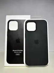 Genuine Apple iPhone 12 Pro Max Silicone Case Cover with MagSafe - Black