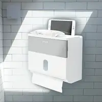 在飛比找momo購物網優惠-【JOEKI】雙層衛生紙收納盒-WY0061(浴室置物架 衛