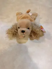 Ty Beanie Baby - SPUNKY the Cocker Spaniel Dog - Plush Toy MWMT's & Tag Cover
