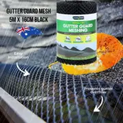 NEW Rolls Gutter Guard Mesh 5m x 16cm Black Leaf Mesh Deluxe DIY Home Garden