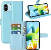 BOCTECH Case for Xiaomi Redmi A1 / Redmi A2, Mobile Phone Case PU Leather Foldable Protective Flip Case with Stand, Card Slot, Magnetic Buckle, Shockproof Flip Cover Case for Redmi A1 / A2, Blue