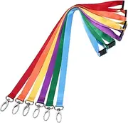 Wisdompro Breakaway Lanyards for ID Badges, 6 Pack 19 inch Neck Strap Lanyard with Safety Breakaway Buckle and Oval Clasp for Keys, Keychain, Card Holder, Name Tags - Assorted Colors
