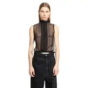 [ANN DEMEULEMEESTER] Hilju Turtleneck Crop Top Black