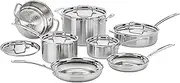 [Cuisinart] MCP-12N Multiclad Pro Stainless Steel 12-Piece Cookware Set, Silver