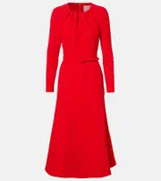[Carolina Herrera] Carolina Herrera Belted crêpe midi dress AU 14 red