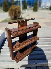 New wooden pipe stand for 21 Tobacco pipe rack Desk holder Briar Unsmoked