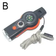 Orange 7 in 1 Whistle W/ Compass&Thermometer Outdoors Emergency Survi Hot Z5