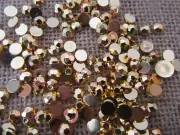 5800Pcs Golden Color Flatback Acrylic Gemstones Rhinestones 6mm