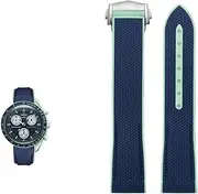 [AEMALL] 20mm Silicone Suitable For Omega Swatch Strap MoonSwatch Curved Interface Rubber Silicone Watch Band Seamaster 300 For Omega X Swatch Joint celestial Sports