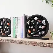 PickMeYA Sun and Moon Wooden Wall Crystal Storage Shelf: Unique Amazon Discovery for Organizing and Displaying - Enhance Your Space with Natural Elegance (C)
