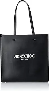 [Jimmy Choo] NSTOTEM ANR 0259 Women's Black/White/Silver Tote Bag, black/white/silver, Free Size