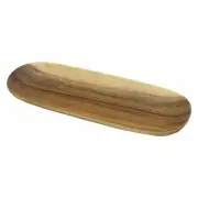 Hawaiian Handmade Acacia Wood Oval Baguette Serving Tray From Maui, Hawaii