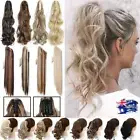 AU 18" Curly Claw On Thick As Human Ponytail Hair Extensions Pony Tail Hairpiece