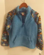Cat & Jack Fleece Kids Jacket ● Long Sleeve ● Size XL (14) Blue Floral