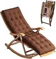 Zero Gravity Lounge Chair, Sun Lounger Rocking Chairs for Adults Wood with Extra Thick Padded Adult Easy Chair Bamboo Balcony Lounge Chair Foldable Load-Bearing 200kg Lounge Chair Comfortable