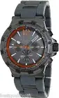 MICHAEL KORS MELBOURNE GUNMETAL TONE SILICONE WRAPPED+ORANGE CHRONO WATCH MK8299