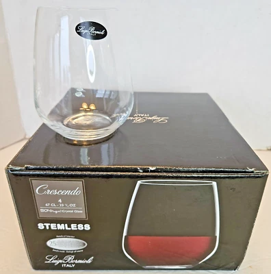 Luigi Bormioli Glassware Set of 4 Crescendo Stemless Wine Glasses 23.25 oz