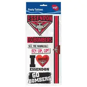 Essendon Bombers AFL Temporary TATTOO Sheet