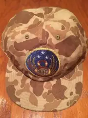 Nwt Polo Ralph Lauren Rrl Military Camouflage 6 Panel 8 Globe 3 Star Large Patch