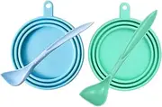 4Pcs Pet Can Lid Set with Pet Food Spoon Food Grade Can Covers for Dog and Cat Food Dishwasher Safe Keeps Food Fresh for Pet Owners
