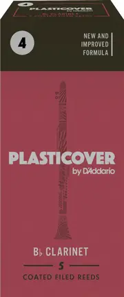 Rico Plasticover Bb Clarinet Reeds, Strength 4.0, 5-pack
