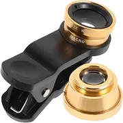 ASAKKURA Clip Camera Lens Kit for Mobile Phones Wide Angle Macro and Fisheye Lenses Easy Attachment for Enhanced Photography Compatible with Smartphones