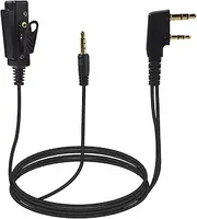 HYSHIKRA Universal 2-Pin K1 to 3.5mm Audio Adapter with PTT(Push to Talk) Compatible with BaoFeng UV5R 888S, Kenwood Radios & 3.5mm Audio Input Interface Headsets with Built-in Mics
