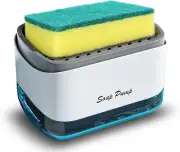 Kitchen Soap Dispenser with Sponge, 2 in 1 Liquid Soap Dispenser Holder, Dish Li
