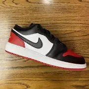 Nike Air Jordan 1 Low GS Bred Toe Red White Black 553560-161 Unisex New Size 5.5