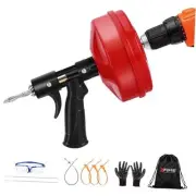 25 FT Drain Snake 2.0 with Double Mode, 10-In-1 Drain Auger for Sink and Drain