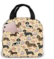 Majoug Lunch Bags Lunch Box For Women & Men Adult Insulated Lunch Bag Dachshund Sausage Dogs Lunch Box Mens Womens Lunch Bags For Work Cooler Tote Lunch Boxes Keep Fresh and Warm