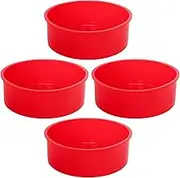 4Pack 6 inch Bakeware Set Round Cake Pans Nonstick Silicone for Layer Cake Chocolate Cheese Cakes Smash Cake Cake Moulds for Baking Quick Release Baking Pans