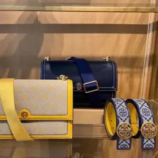 KiKi代購Tory burch 1610 1612大小號方包 1618月牙包 腋下包 Monogram編織提花材質系列