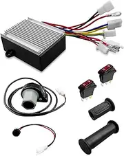 [Qnbes] 24V Controller and Throttle Fit for Razor E200 E300 Electric Scooter MX350 (V33+) SUV E300 (V13+) E200 (V13+) Electric Scooter Control Module, Electrical Kit with Charger Port Handlebar Grips