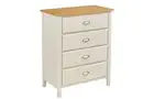DURANT 4 DRAWER TALLBOY - 1000(H) x 800(W) x 450(D) - GREY / WALNUT - 1 ONLY ONL