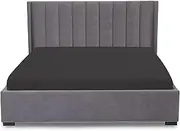 Grounding Bed Sheet, Grounding Sheet, Grounding Fitted Sheets, Conductive Earthing Mat with EU Grounding Cable, Grounding Sheet for Better Sleep (Black, 135 x 190 cm)