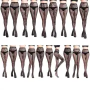 Womens Sexy Elastic Transparent Fish Net Toe Silk Stockings Control Top Panty Ho