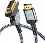 HDMI to DVI Cable (6 Feet) Bi-Directional Nylon Braid Support 1080P Full DVI-D Male to HDMI Male High Speed Adapter Cable Gold Plated for PS4, PS3,HDMI Male A to DVI-D