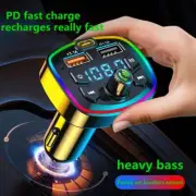 Bluetooth 5.0 Car Wireless FM Transmitter Adapter 2USB Hands-Free Charger Q9Q5