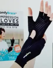 COMFY BRACE ARTHRITIS RELIEF COPPER INFUSED COMPRESSION GLOVES UNISEX SIZE L NIB