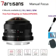 7artisans 4mm F2.8 Manual Focus Fisheye Lens for Sony E Fujifilm X XF M4/3 EF-M