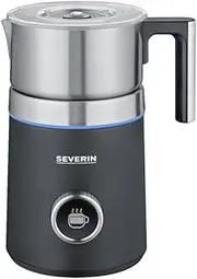 [SEVERIN] Spuma 700 Plus Induction Milk Frother, Electric Milk Frother Without Burning, Dishwasher Safe, Brushed Stainless Steel/Black-Matte, SM 3587