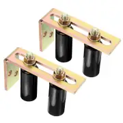 2 Sets Slide Gate Guide Roller with l Post Bracket 3.5" Nylon Rollers Gate Black