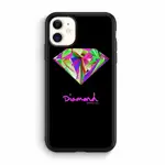 DIAMOND SUPPLY CO 品紅色 TPU 玻璃手機殼防摔保護套適用於 IPHONE XS 15 12 13 1