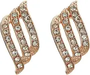 Earring Hoop,Nose Lip Rings,Stud Earrings,Earrings for Teen Girls, Rose Gold Diamond-Studded Personality Stud Earrings for Women Wedding Jewellery Birthday Gift (Color : Gold, Size : One Size)