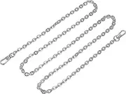 uxcell Iron Flat Chain Strap, 39" Purse Replacement Accessories with 2 Buckles for Shoulder Bag Cross Body DIY Silver Tone