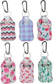 HONMEET 1 Set Reusable Liquid Soap Holder Keychain with Bottle Carabiner Portable Hand Case for Travel Outdoor Use Easy Flip Opening Design for Liquid Soap Gel